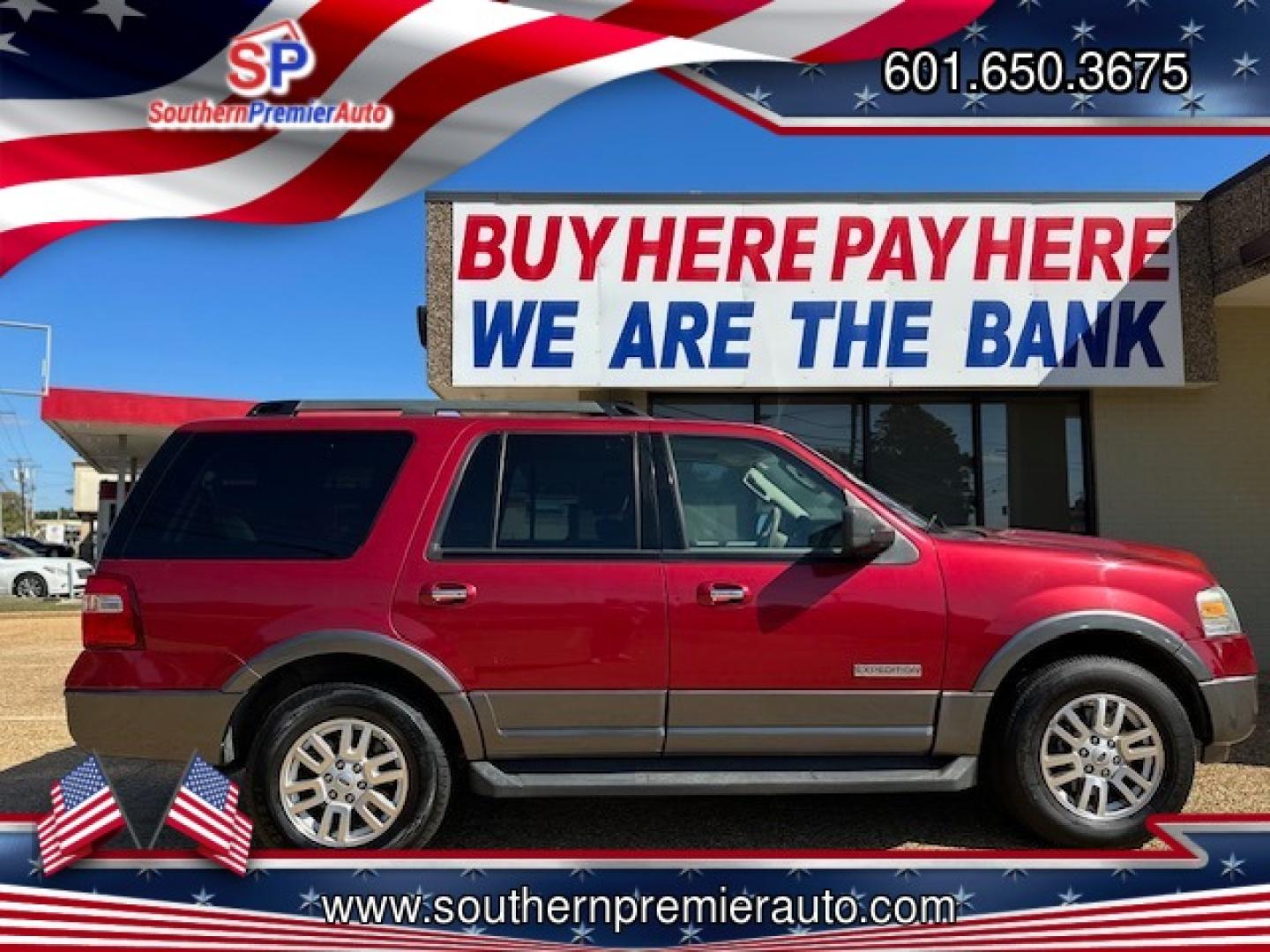 2007 RED FORD EXPEDITION XLT (1FMFU15537L) , located at 922 W. Beacon St., Philadelphia, MS, 39350, (601) 650-3675, 32.770447, -89.127151 - Photo#6