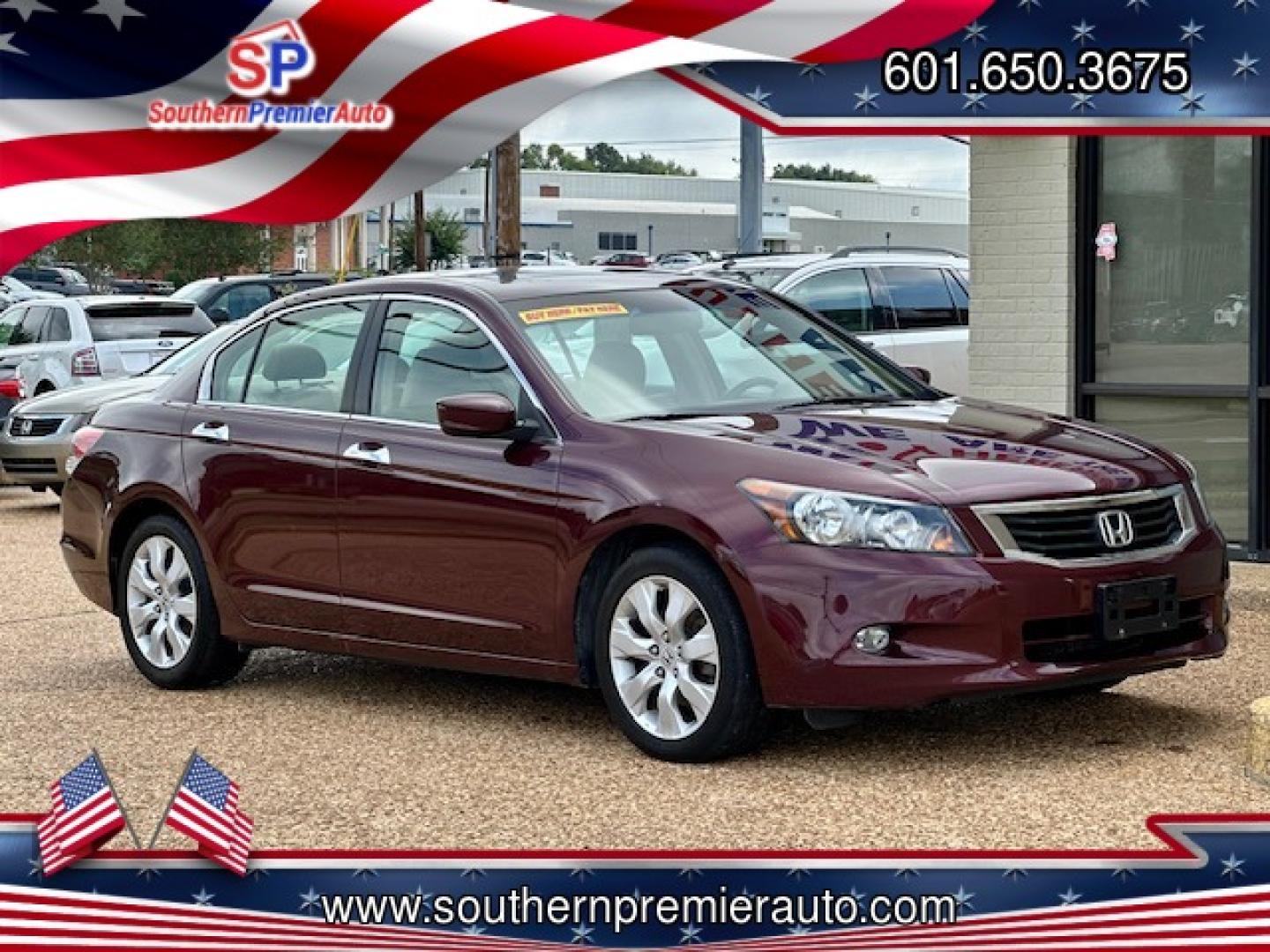 2008 MAROON /Tan HONDA ACCORD EX-L (1HGCP36858A) , located at 922 W. Beacon St., Philadelphia, MS, 39350, (601) 650-3675, 32.770447, -89.127151 - WHY CHOOSE SOUTHERN PREMIER AUTO? Complimentary Warranty ? Complimentary Oil Changes ? - Photo#0