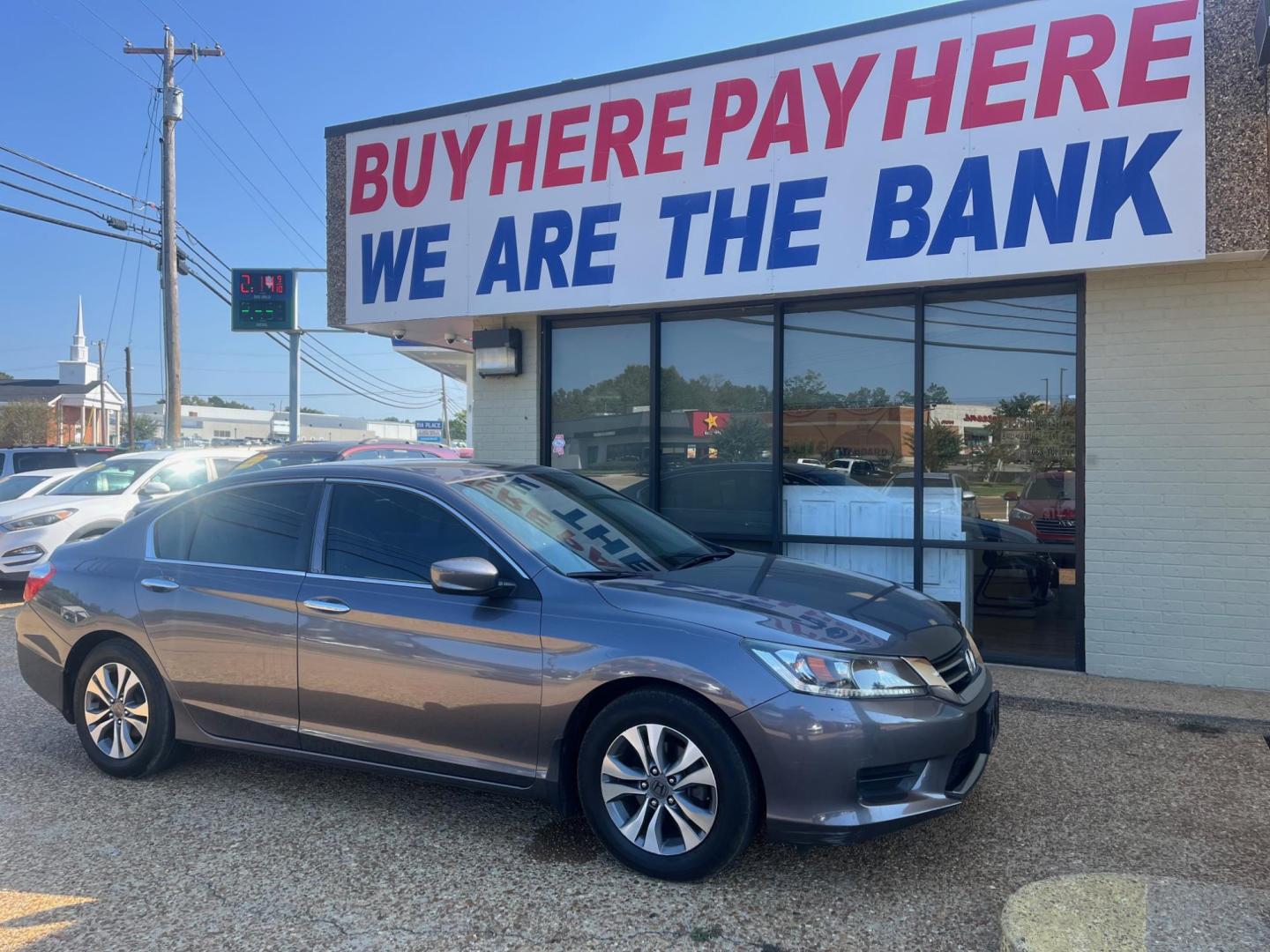 2014 GRAY HONDA ACCORD LX LX (1HGCR2F36EA) with an 2.4L L4 DOHC 16V engine, Continuously Variable Transmission transmission, located at 922 W. Beacon St., Philadelphia, MS, 39350, (601) 650-3675, 32.770447, -89.127151 - Title:2014 Honda Accord LX Sedan Year: 2014 Make: Honda Model: Accord Engine: 2.4L L4 DOHC 16V Body: SEDAN 4-DR Transmission: Continuously Variable Transmission Drive Type: FWD Mpg City: 27 Mpg: 36 Trim: LX Sedan - Photo#0